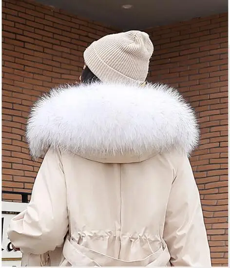 Зимняя куртка женская с длинным меховым воротником плюс размер 3xl тонкая хлопковая стеганая куртка Толстая теплая с капюшоном с поясом Парка женская куртка