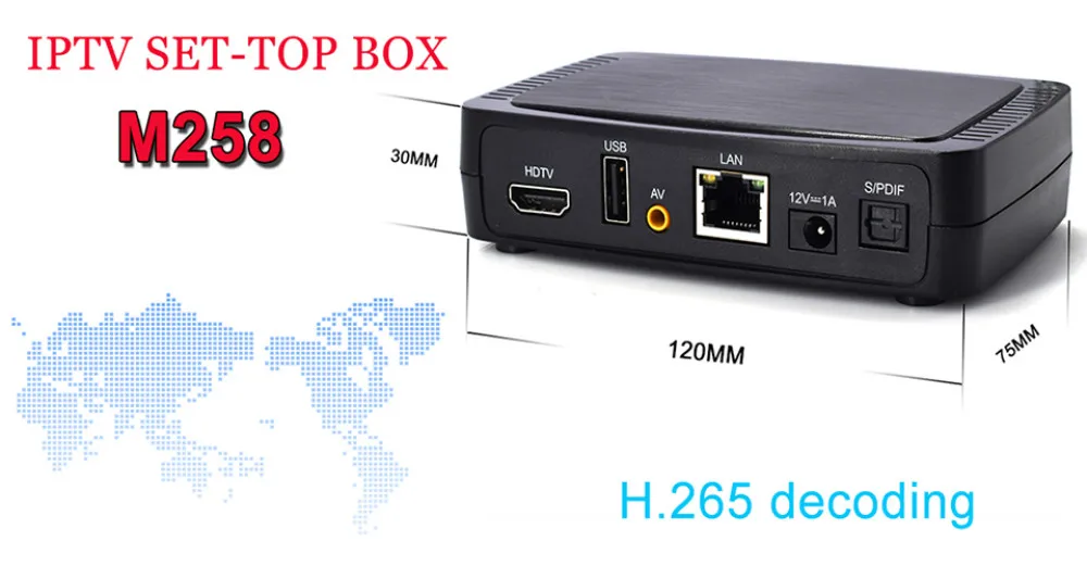 IBRAVEBOX M258 IPTV Box Full HD H.265 Поддержка мягкого обновления EPG USB WiFi 2 ГБ DDR3 IPTV boxs для Youtube быстрее, чем MAG250 MAG254