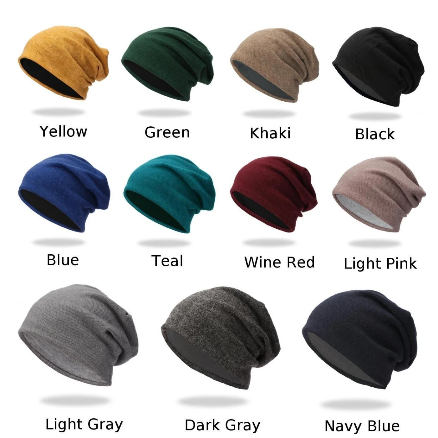 11 Colors Cap Men Women Unisex Knit Skullcap Cap Beanie Winter Warm Comfortable Knitted Hat for cycling running