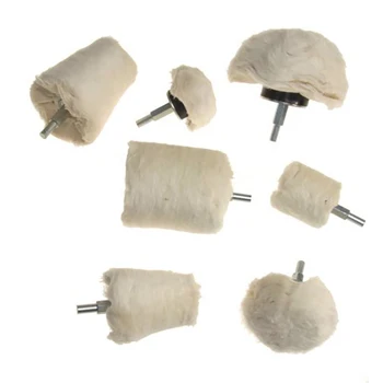 

Drilling And Polishing Wheel 7 Pieces Of White Polishing Mop Wheel Cone/T-Shaped Wheel Grinding Head Band 1/4 Handle Suitable Fo