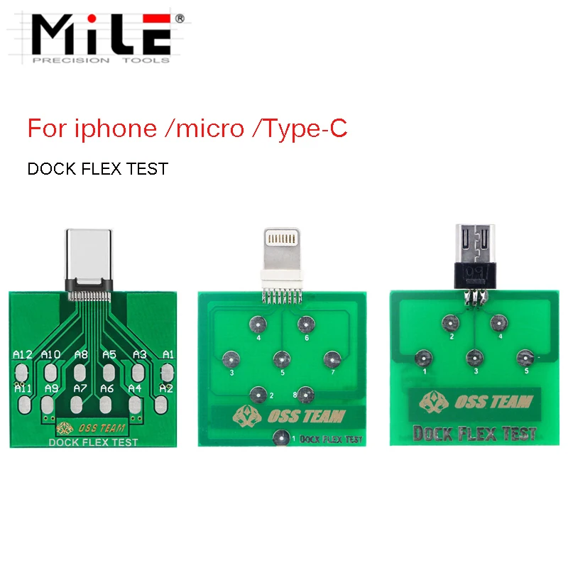 

MILE Micro USB Dock Flex Test Board for iPhone and Type-C Android Phone U2 Battery Power Charging Easy Testing Tool