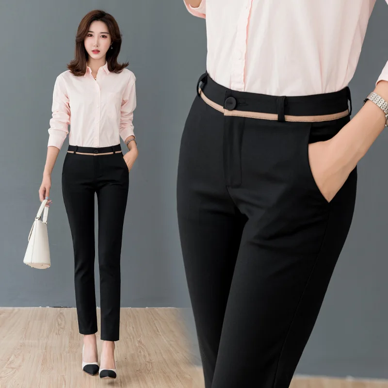 Pants Women 2020 New Ankle-length Capris Female Office Lady Pantalon Femme Workwear Slim High Waist Casual Woman Trousers Pants Women 2020 New Ankle-length Capris Female Office Lady Pantalon Femme Workwear Slim High Waist Casual Woman Trousers