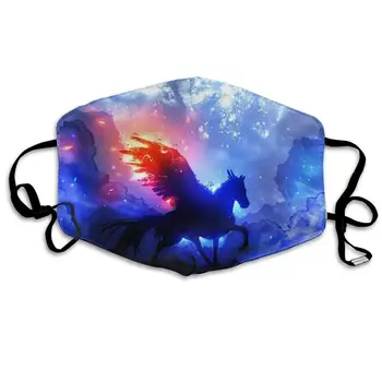 

Unicorn Horse Unisex Mask Indoor Outdoor Cycling Camping Travel Windproof Sun Anti Dust Mask Mouth With Adjustable Ear Loops