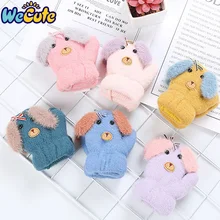 Wecute/Новинка года; детские перчатки; зимние вязаные шерстяные двухслойные бархатные утепленные милые детские теплые перчатки; детские перчатки