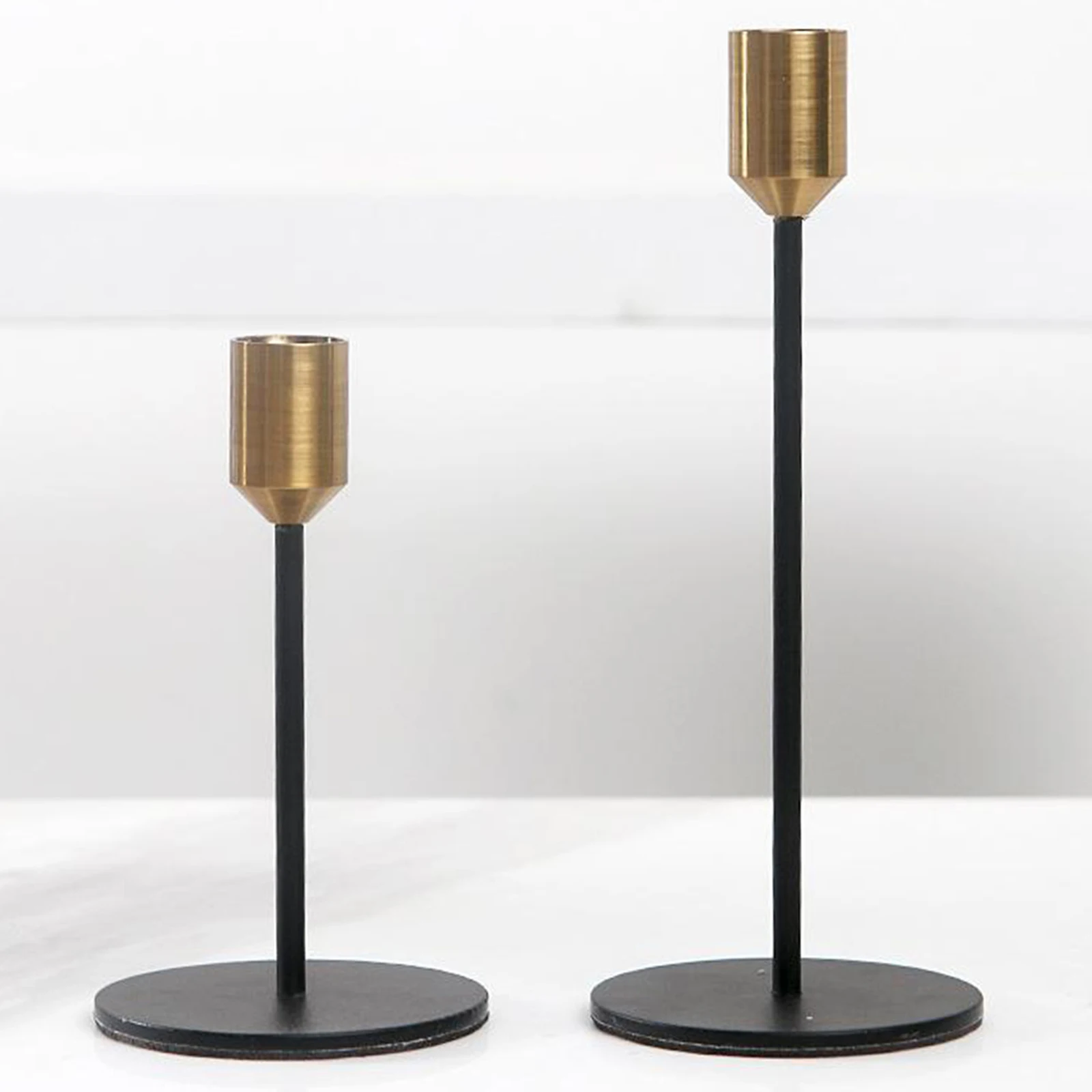 2pcs Candlestick Table Wedding Candle Stand, Candle Holder for Dinner Candlelight Candle Holder Decoration, Black 
