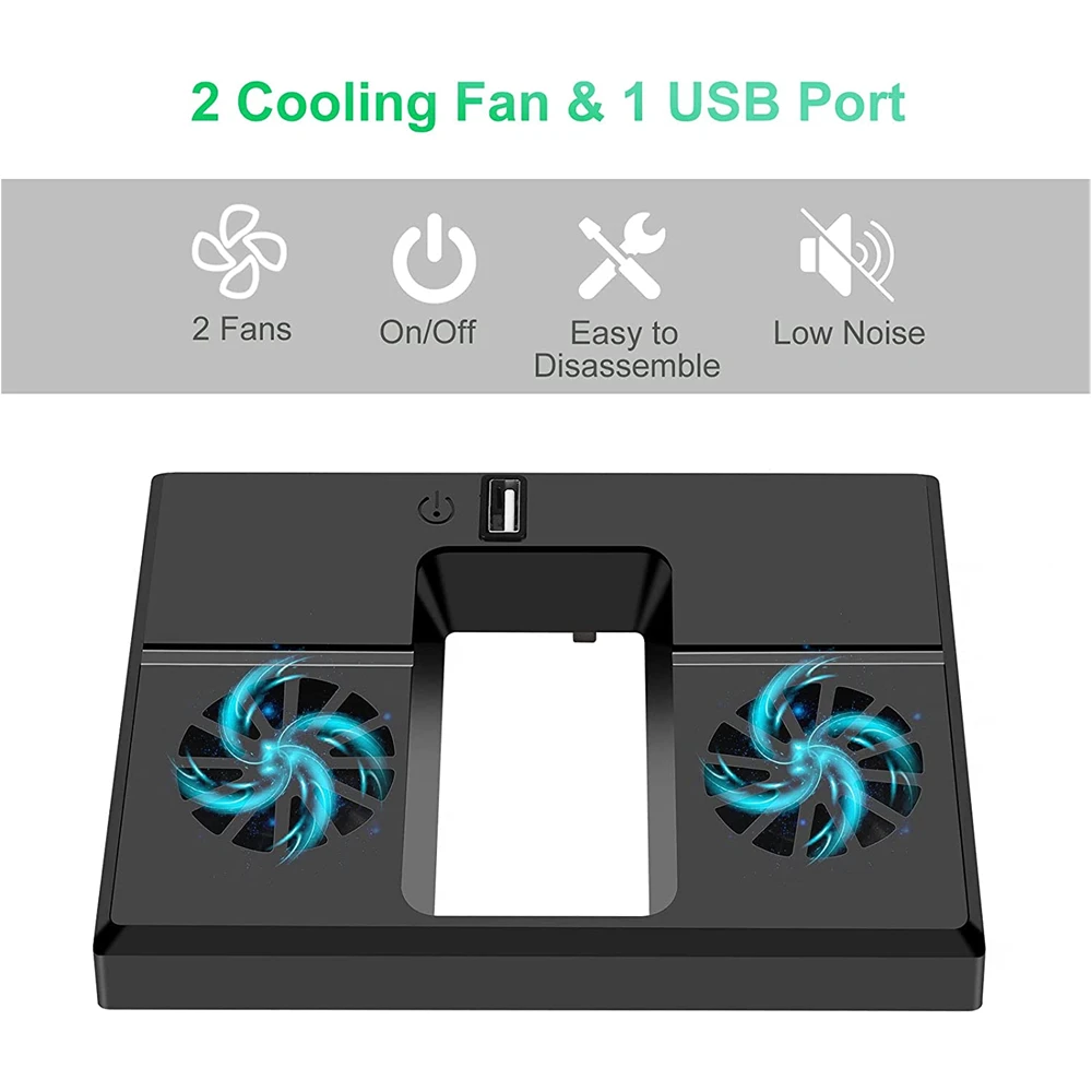 

Cooling Fan For Xbox Series X Console Dual Controller Charger Dock Station Slim Vertical Stand USB Bracket Cooler Game Heat Sink