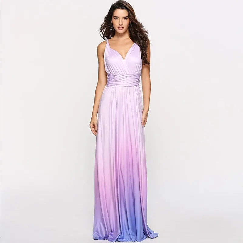 Elegant Gradient Casual Women Maxi Dress Sexy Multiway Dress Donne Boho Club Vestito Party Wedding Bridesmaid Maternity Dresses Elegant Gradient Casual Women Maxi Dress Sexy Multiway Dress Donne Boho Club Vestito Party Wedding Bridesmaid Maternity Dresses