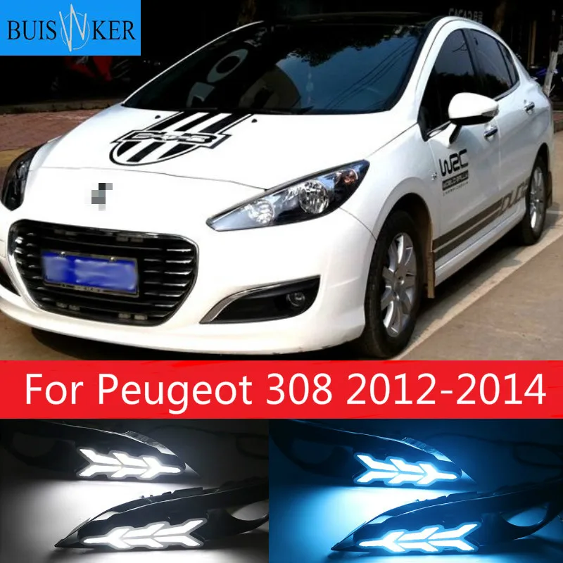 For Peugeot 308 20122014 Led Drl Daytime Running Lights White Driving