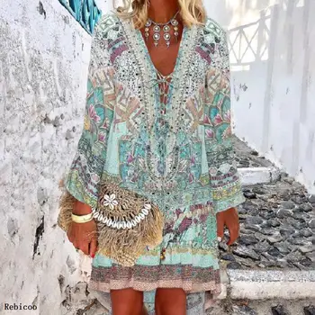 

Summer Beach Dress Dresses Clothes Swimwear Womens Cover Women Printed Autumn Polyester Print Saida De Praia Pareo
