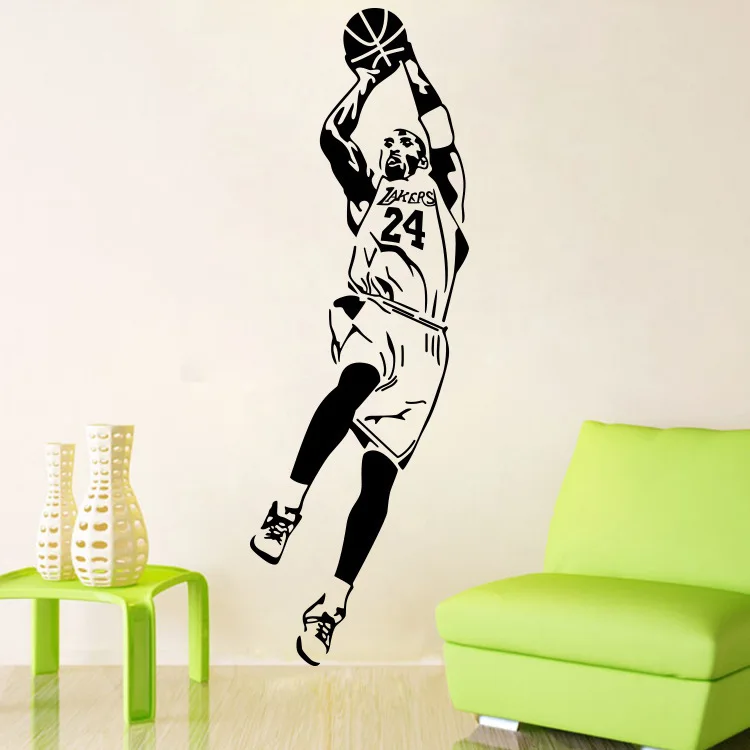 Kobe Athletes Living Room Bedroom Showcase Glass Wall PVC Removable Decorative Stickers Word Stick Mural