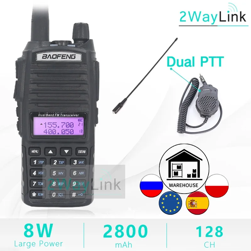 Рация BaoFeng UV-82 8 Вт 5 с антенной NA-771 U/V Baofeng UV 82 радиолюбительская рация 10 км uv 9r |