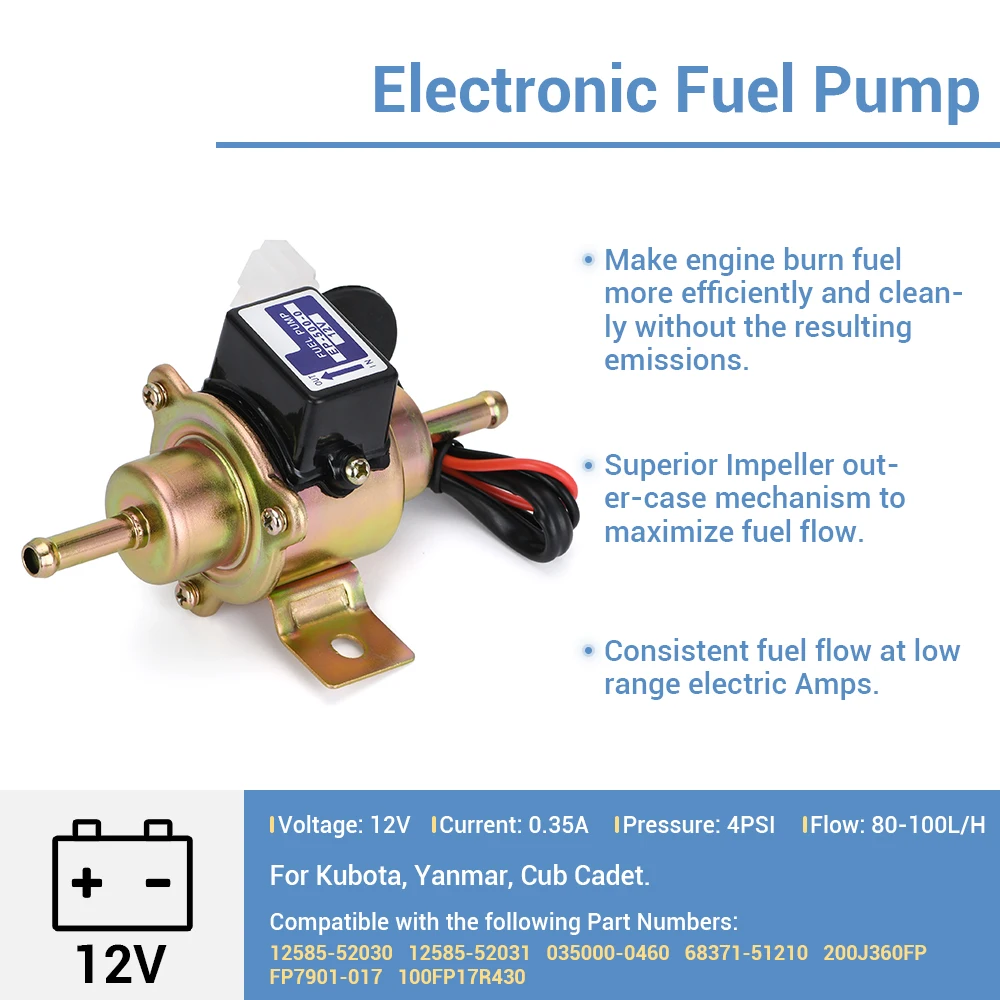 Elektrische Kraftstoffpumpe 12V 12585-52030 Kubota