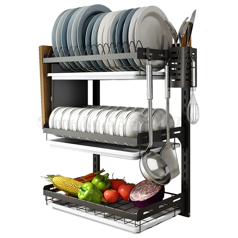 

Black Stainless Steel Sink Drain Tool Vegetable Board Kitchen Utensils Receiving Rack dish drying rack freeshipping cheap