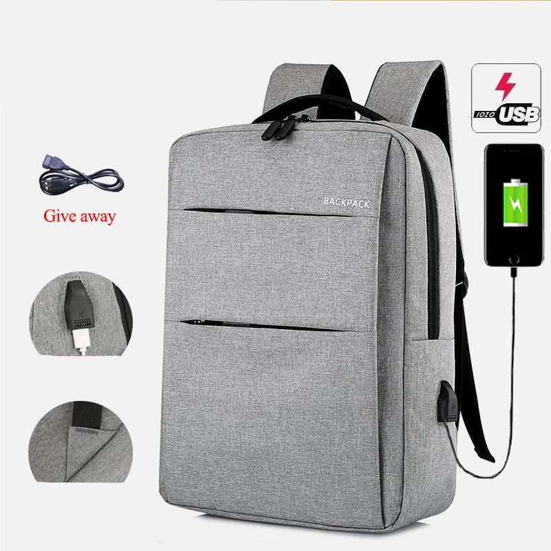 

Gray Multi-Function Unisex Backpack Fashion Laptop backpack with USB Large Capacity Travel Backpack