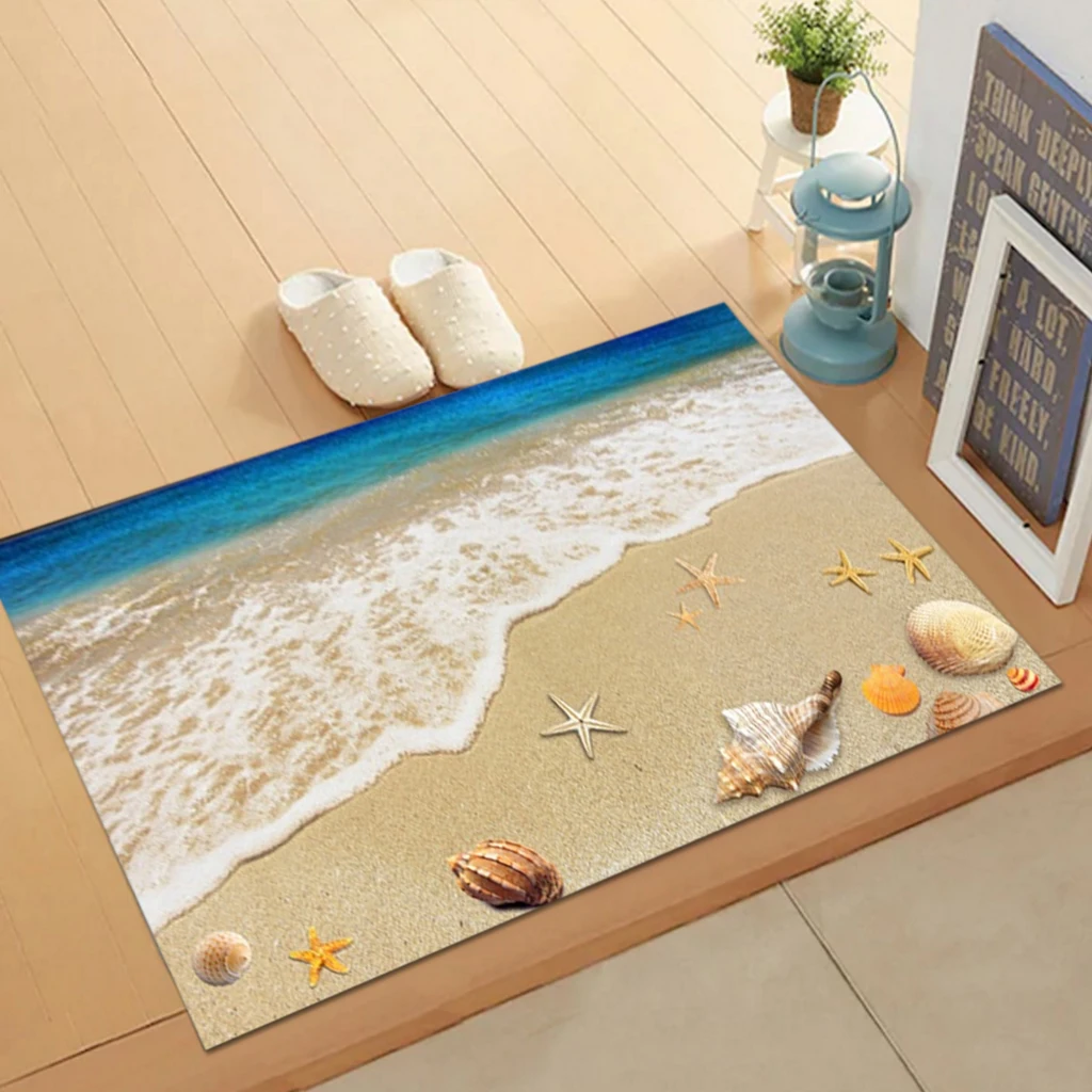 3D пляжные Нескользящие Ванная комната коврик для пола Non-Slip передней двери коврик коврики для кухня ванная запись Patio Hotel