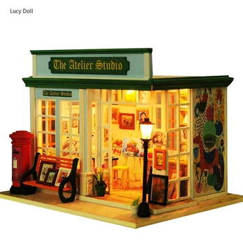 

Wooden Diy Dollhouse Toy Miniature Box Puzzle Dollhouse Diy Kit Doll House Furniture Drawing Room Model Gift Toy For Children