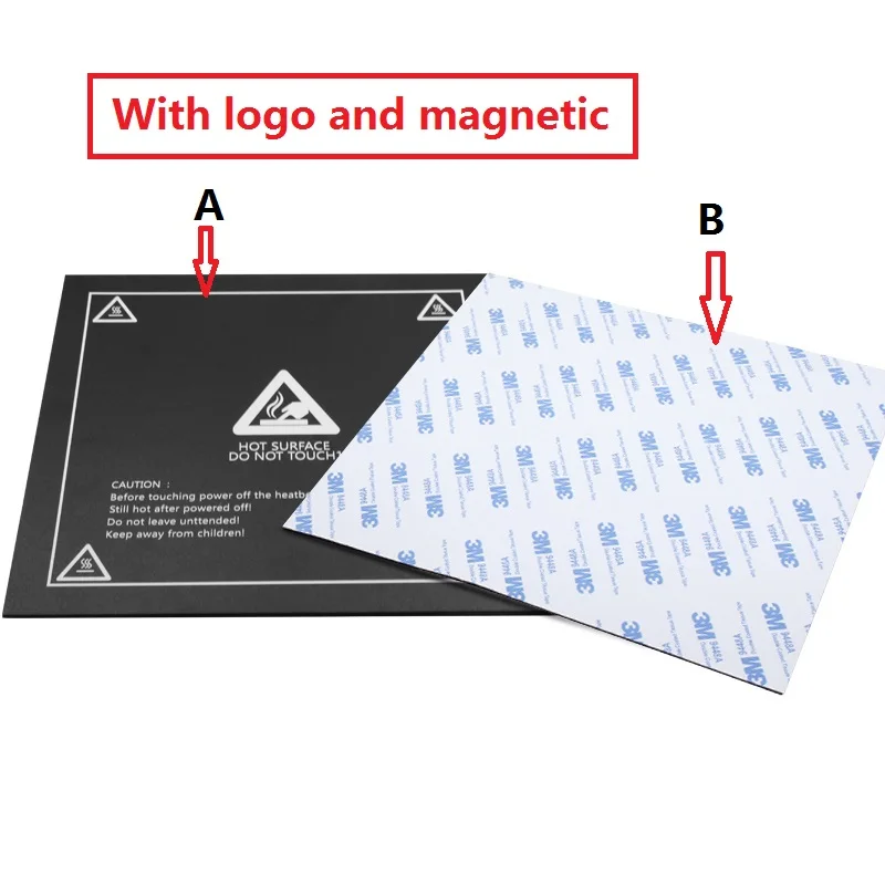 3D Printer Build Plate Magnetic Square Heated Bed Paper Sticker 4 Size Available 