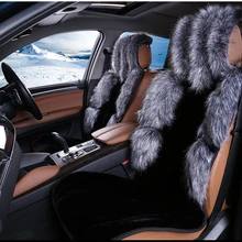 Чехлы на автомобильные сиденья, чехлы на сиденья автомобиля из искусственного меха и искусственного меха лисицы.черно-серый цвет, очень качественные и красивые.распродажа