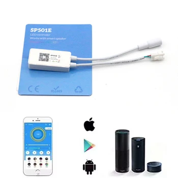 

SP501E New WIFI LED Controller Works with Amazon Alexa for Addressable IC strip WS2812bB SK6812 UCS1903 DC5-24V control 900pixel