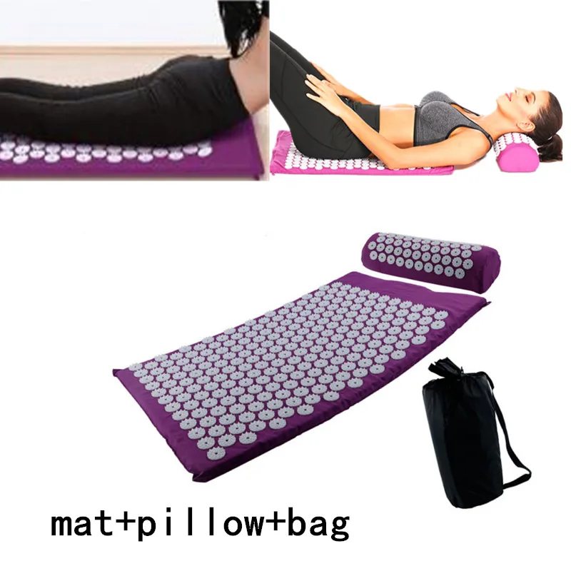 

Massager Cushion acupressure Massage Yoga Mat Sets Relieve Stress Back Pain Acupressure Mat/Pillow Massage Mat Rose Spike