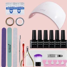 Набор гелей для ногтей 36 Вт УФ светодиодный светильник наращивание ногтей набор для дизайна ногтей Сушилка для ногтей инструменты для маникюра Набор инструментов