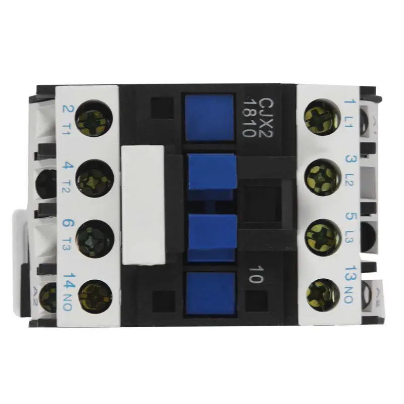 Контактор переменного тока реле стартера двигателя(LC1) CJX2-1810 3P+ NO 220V Катушка 18A 4 кВт синий и черный