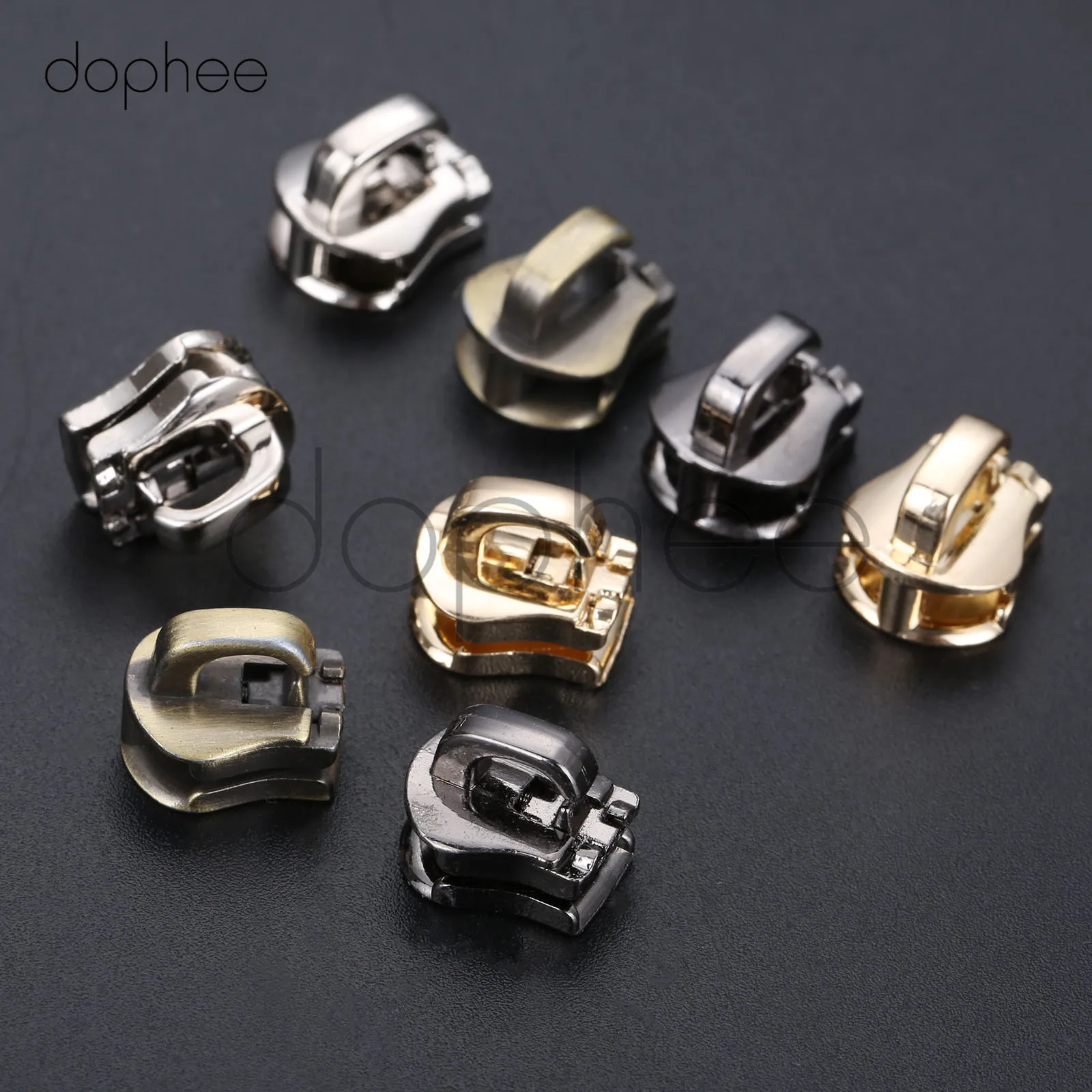 Dophee 10 шт. 3# пулер для металлической застежки-молнии Потяните застежка зиппер сумка багаж одежды DIY Ремонтный комплект Аппаратные аксессуары