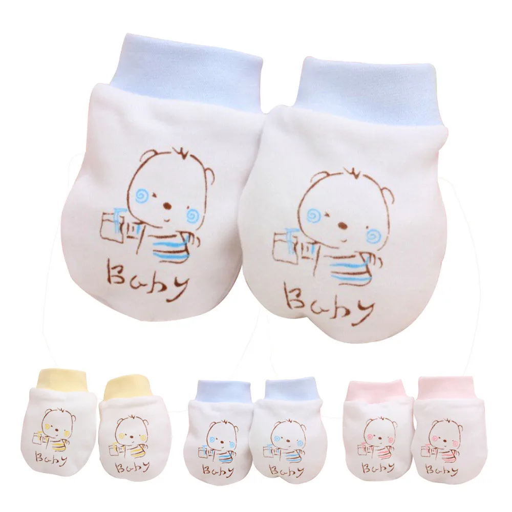 

1 Pairs Cute Cartoon Baby Infant Boys Gitls Anti Scratch Mittens Soft Newborn Gift 2018 Hot sale stretchy Soft and fashionable