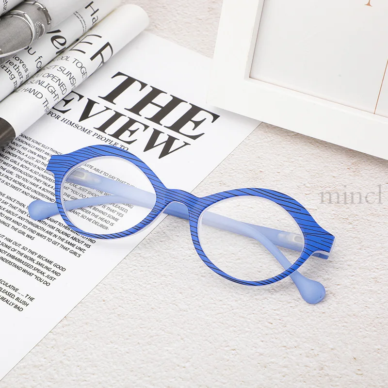 MINCL Small Frame Round Reading Glasses for Women Anti Fatigue Resin Presbyopic Glasses For Female&Male Unisex With Box NX