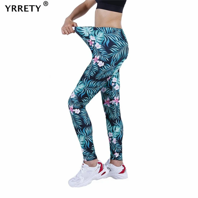 High Waist Printed Slim Ankle Fitness Leggings