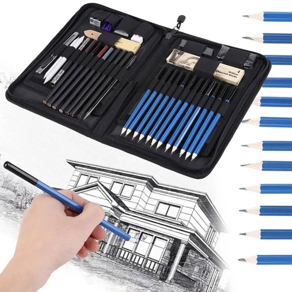 

Professional Painting Tool Set Art Supplies Artist 48pcs Portable Sketch Pencil Set Drawing Graffiti Student Crafts Stationery