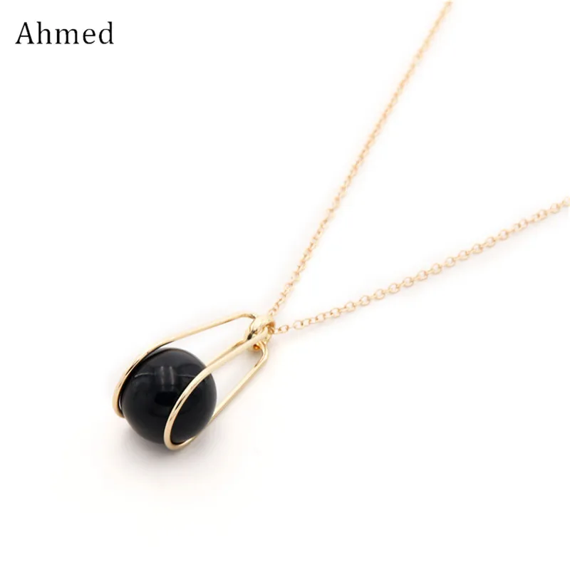 Ahmed новый дизайн черные белые ожерелья с подвесками бусинами для женщин Модный