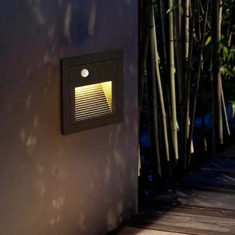 86 box Recessed Automatic PIR Sensor Stair Led Light Step Bedroom Wall Led Light Indoor Staircase Lighting