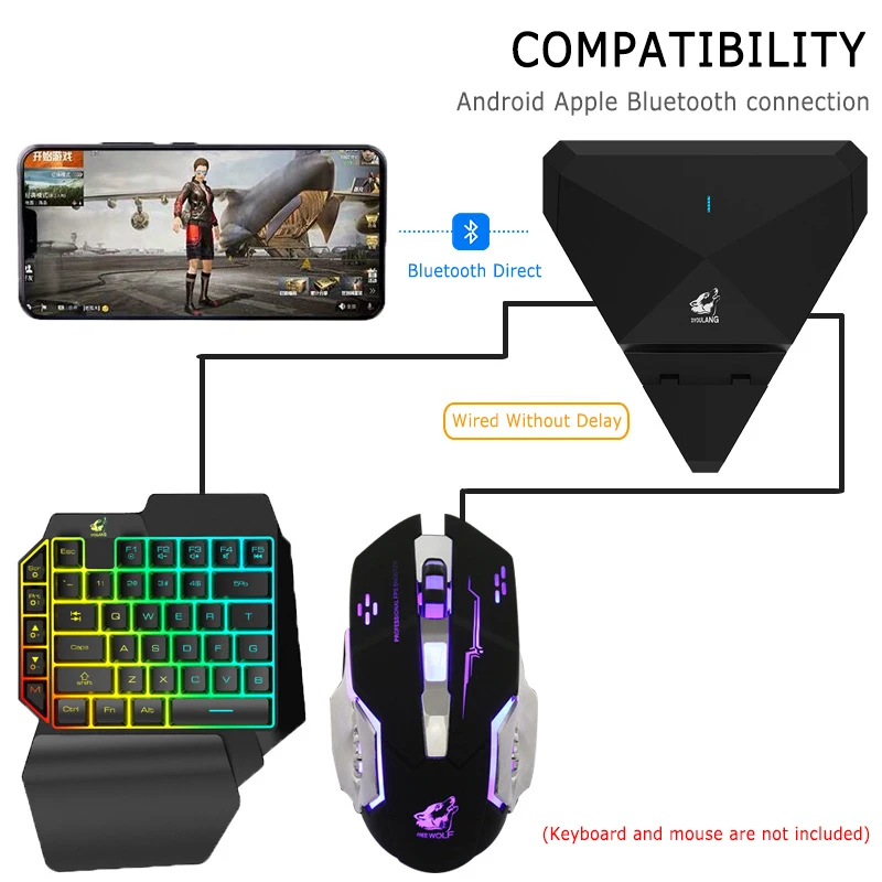Портативный Одноручный USB 39 ключ PUBG клавиатура конвертер Plug And Play Проводная