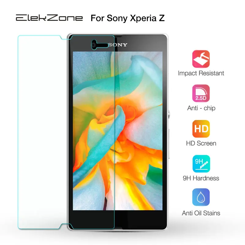 Закаленное стекло 9H с нанопокрытием для экрана телефона пленка Sony Xperia Z 2.5D HD