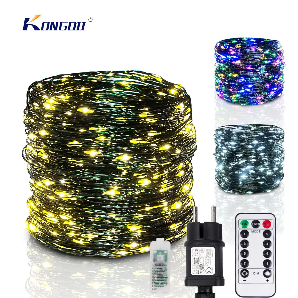 

LED String Lights Christmas Fairy Lights with Remote Outdoor Garland Decor Lights For Christmas Tree Street Bedroom Wedding 100M