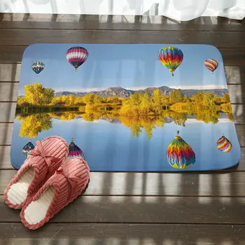 

Hot Air Balloon Landscape Doorway Carpet Rugs Living Room Bedroom Decor Non-slip Floor Mat Bathroom Kitchen Doormat Clean Mat