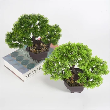 

Artificial Pine Bonsai Simulation Decorative Flowers Plants Fake Green Pot Plants Home Decoration