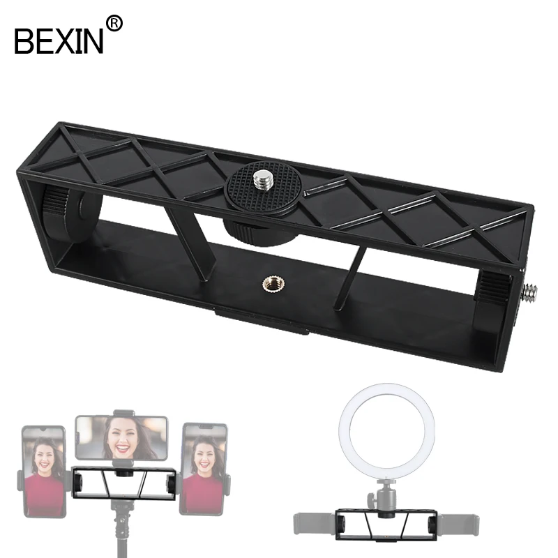 

Phone Tripod Mount Clip Mobile Support Clamp LED Ring Light Bracket Adapter For Photographic Lightings Phone Smartphone Tripod