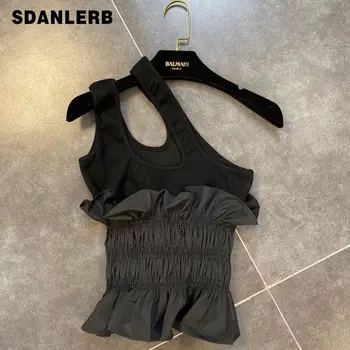 

Sexy Top for Women 2020 Summer Double Shoulder Straps Shoulder Tank Top Elastic Wrapped Chest Woman Tops Twopiece