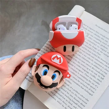 

3D Cartoon Super Marios Bros Toad Case for Air Pods 1 2 Earphone Cover Silicone Coque for Apple Airpods Cases Game Gift Funda