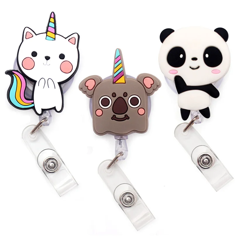 TheCutePandaAndRabbitRetractableCardHolderBadgeReelGirlNurse