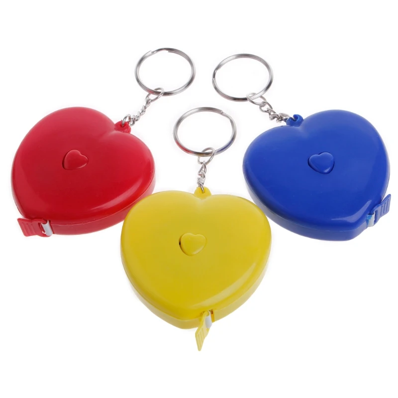 

1.5M Keychain Portable Retractable Ruler Heart-shaped Tape Measure Tool Drop Ship