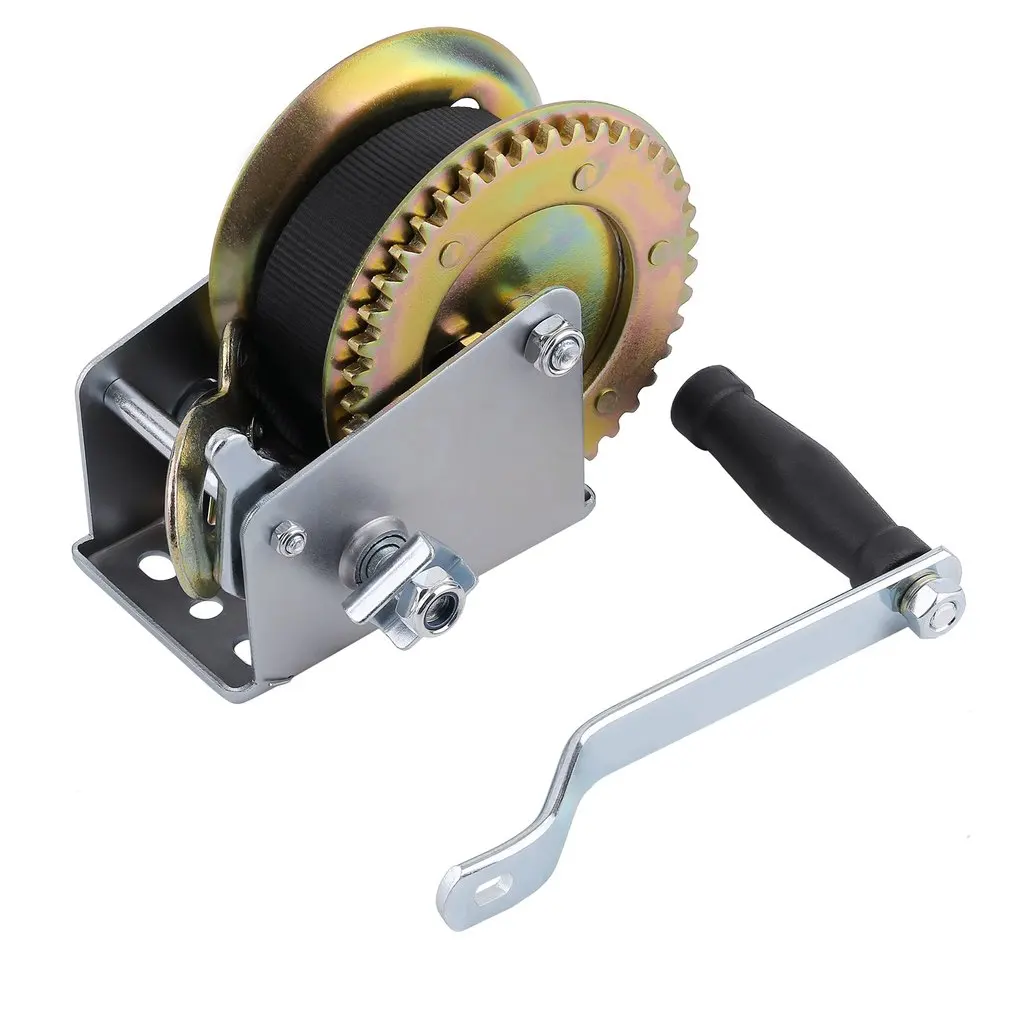 

Heavy Duty 1200lbs*6m Boat Truck Auto Hand Manual Winch Smooth Action Ratcheting Handle Easy Pulling Lifting Sling