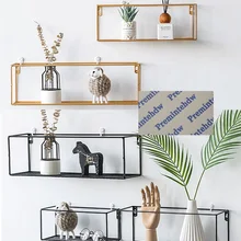 Настенные Золотые черные проволочные стеллажи Органайзер одноярусные подвесные органайзеры винтажные проволочные сетки