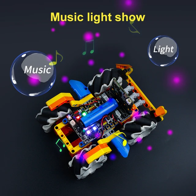 Yahboom DIY Omnibit Smart Robot Car with Mecanum Wheel support 360 Omnidirectional Movement for Micro:bit V1 V2 Programming Toys 4