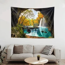 

Big Tapestry Wall Hanging Natural Forest Printed Large Boho Decoration Home Hippie Bedroom Room Mandala Sundown Art Ornaments