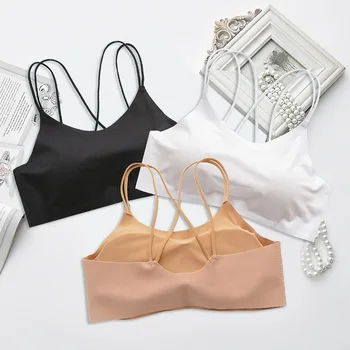 

Women Seamless Bra Tube Top Wirefree Bras Fashion Bralette Lingerie Sexy Backless Vest Padded Underwear Female Intimates #F