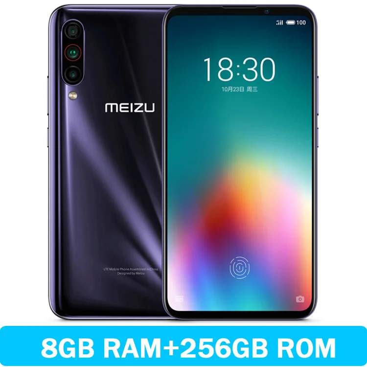 Meizu 16T VOLTE, 4G LTE, 128 ГБ/256 Гб ПЗУ, Восьмиядерный процессор Snapdragon 855, экран 6,5 дюйма, 3 тыловая камера, сотовый телефон GOOGLE PLAY - Цвет: 8GB 256GB Blue