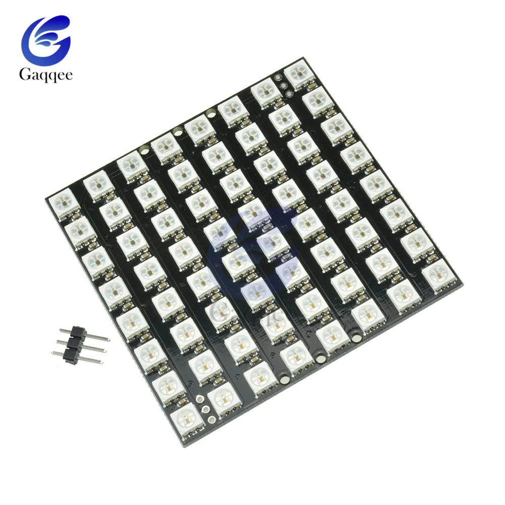 64 Bits Black 12 16 24 40 60 64 бит WS2812 модуль 5050 RGB светодиодный полноцветный Встроенный светодиодный светильник-кольцо с интегрированными драйверами для Arduino - Цвет: 64 Bits Black